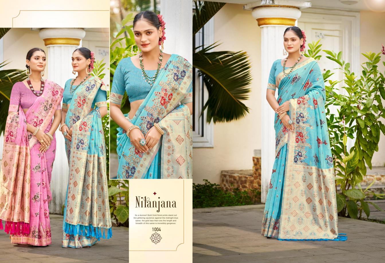 Bunawat - Gulabi Cotton Sangam Prints Cotton Silk With Meena Woven Work Traditional Saree