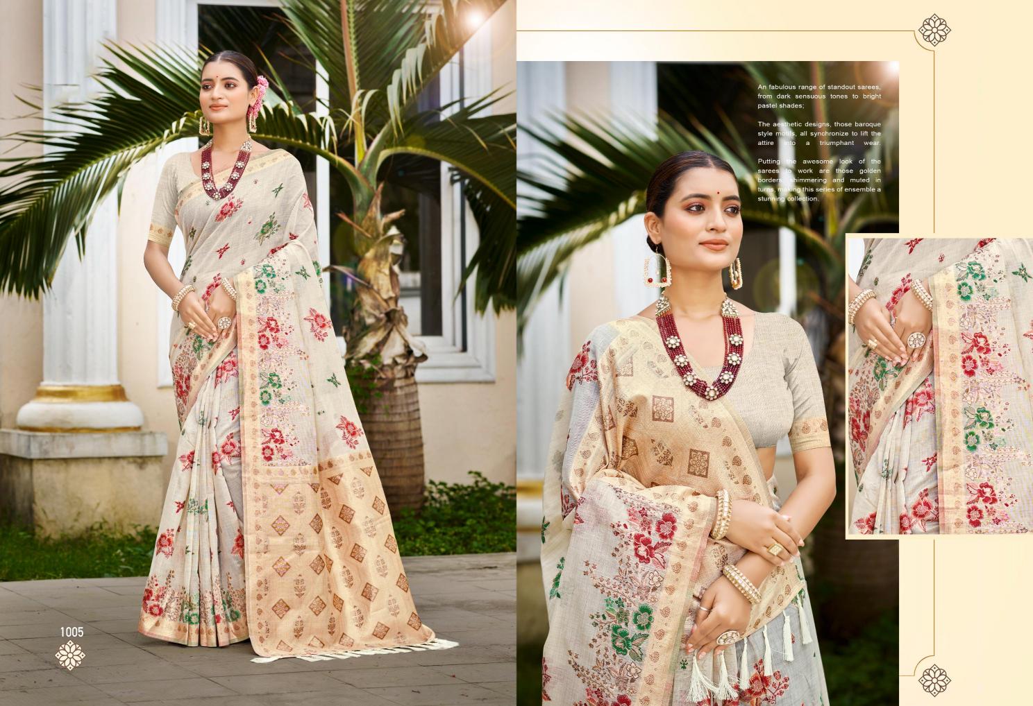 Bunawat - Gulabi Cotton Sangam Prints Cotton Silk With Meena Woven Work Traditional Saree