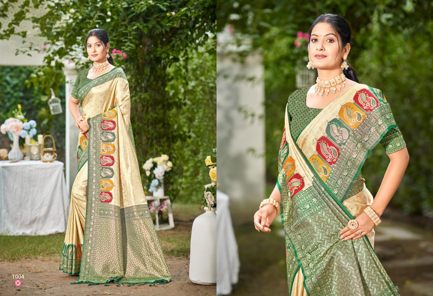Bunawat - Priyanshi Silk Sangam Prints Silk  Woven Work Traditional Saree