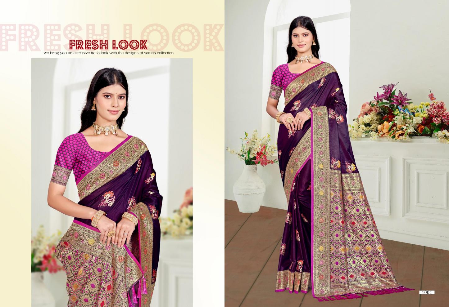 Bunawat - Rudra Satan Vol-04 Sangam Prints Satin Silk Woven Work Traditional Saree
