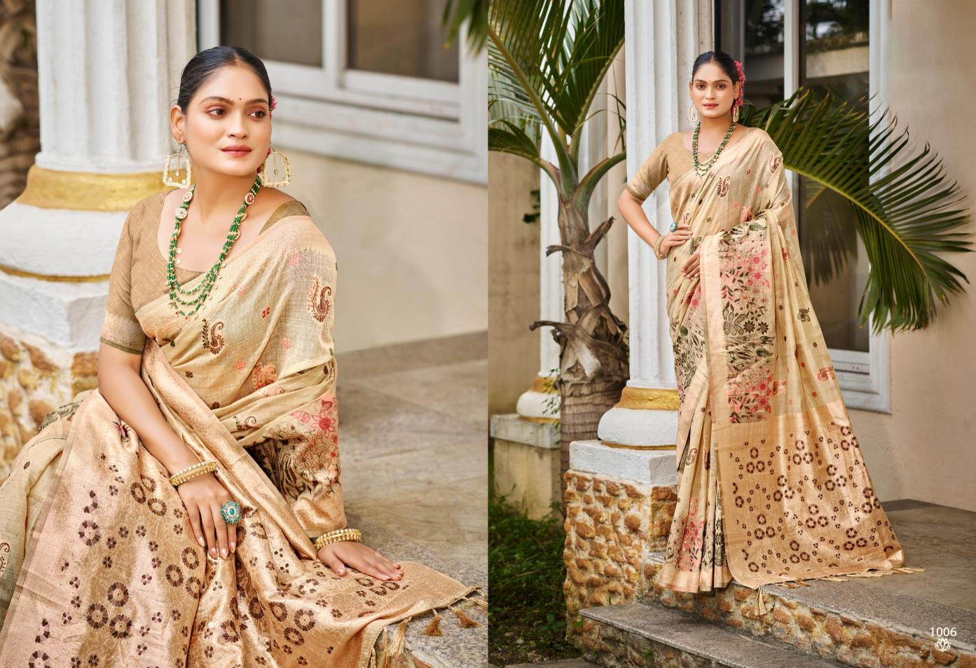 Bunawat - Srilekha Cotton Sangam Prints Cotton Silk With Meena Woven Work Traditional Saree