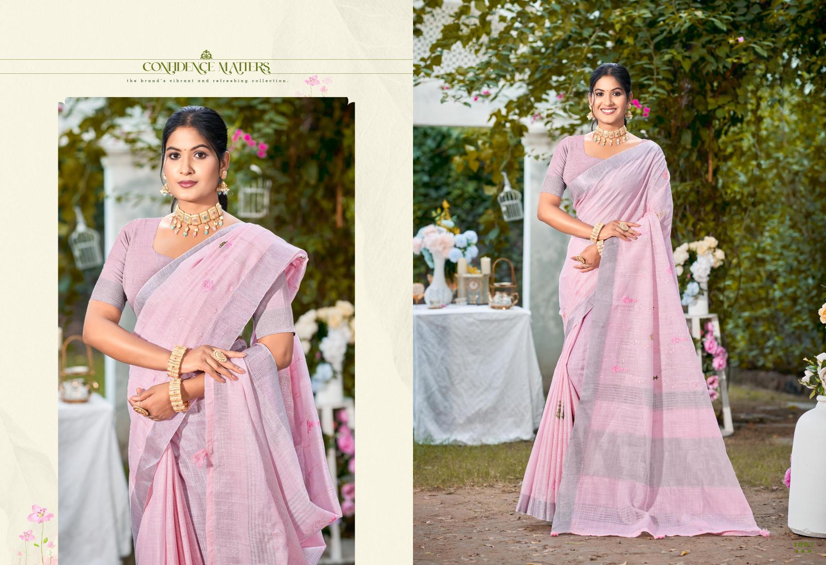 Bunawat - Suhana Sangam Prints Linen Woven Work Traditional Saree