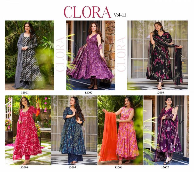 Clora Vol 12 catalog wholesale anarkali kurti surat