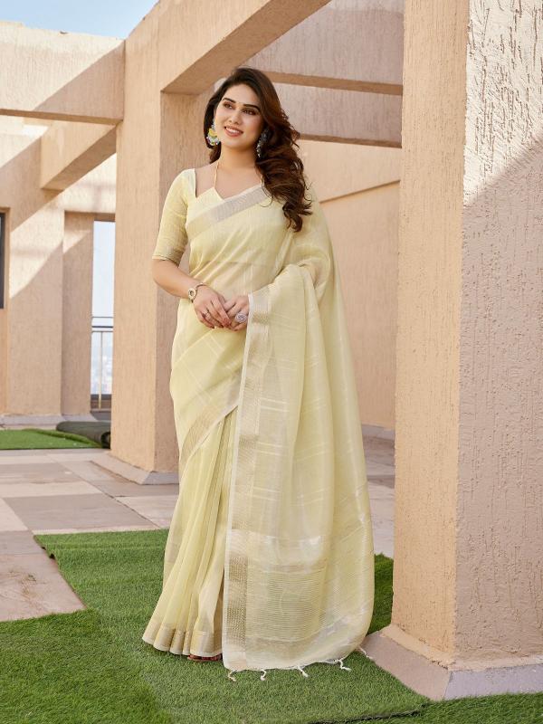 Dazira Soft Tissue Linen silk catalog surat sarees