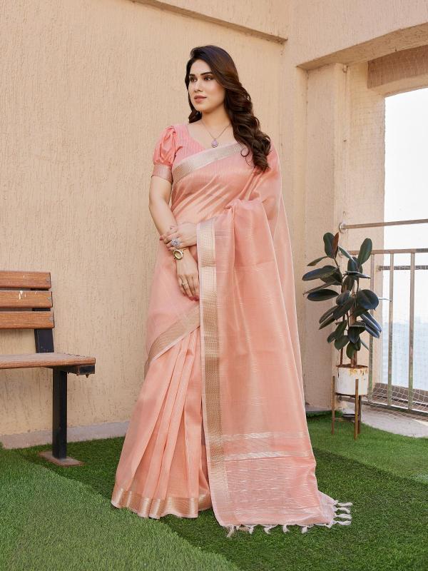 Dazira Soft Tissue Linen silk catalog surat sarees