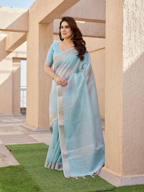 Dazira Soft Tissue Linen silk catalog surat sarees