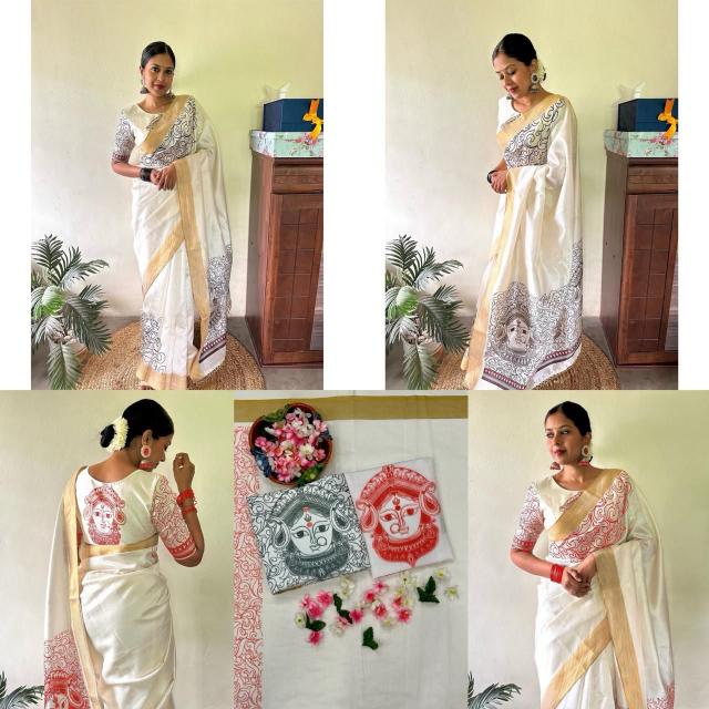 Dazira W - 347 catalog linen saree manufacturers in surat