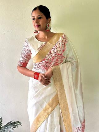 Dazira W - 347 catalog linen saree manufacturers in surat
