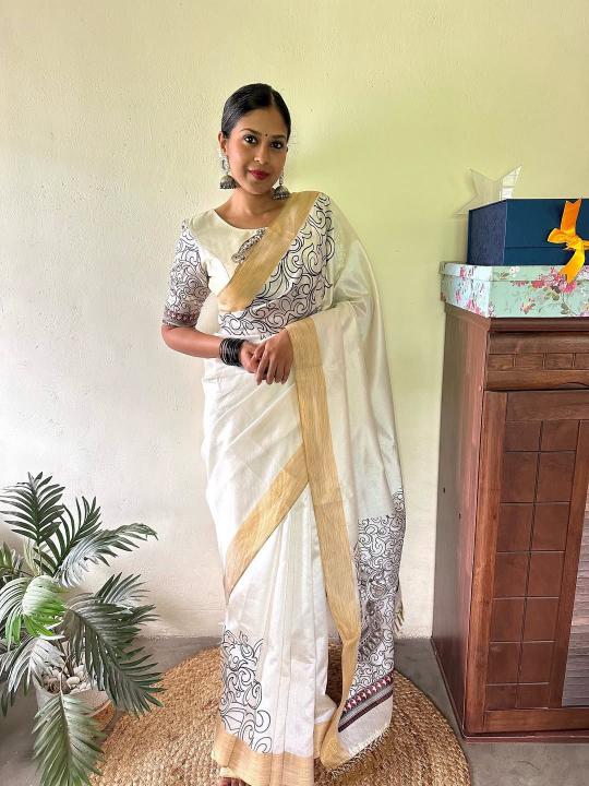 Dazira W - 347 catalog linen saree manufacturers in surat