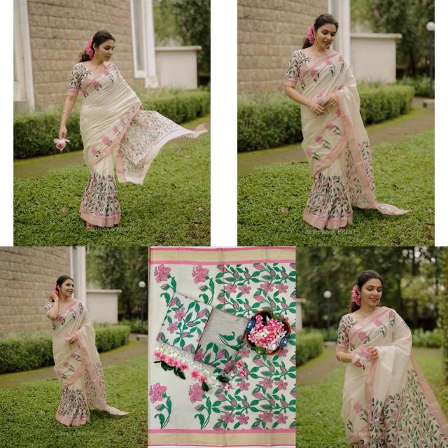 Dazira W - 348 catalog linen sarees wholesale in surat