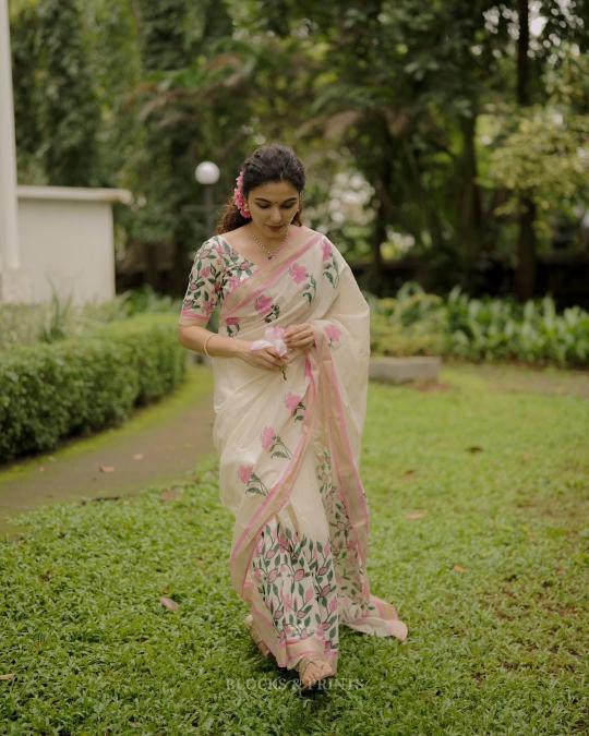 Dazira W - 348 catalog linen sarees wholesale in surat