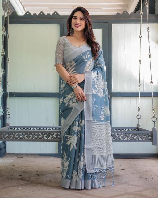 Dazira W - 359 catalog linen sarees in surat