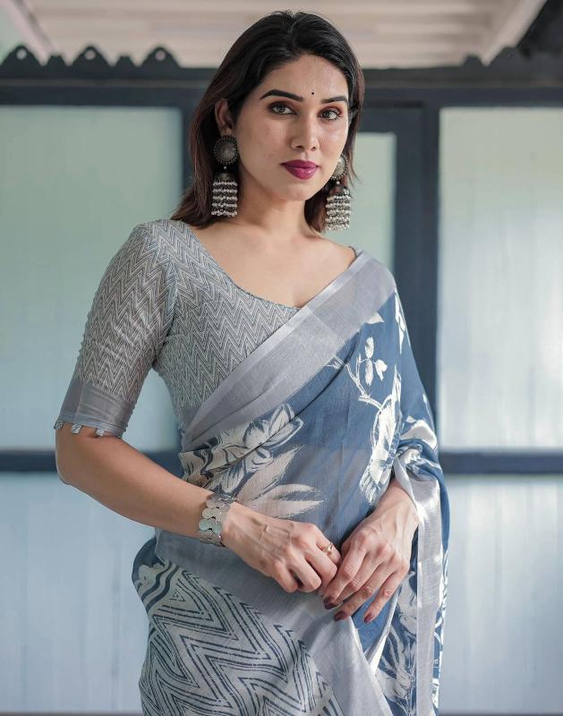 Dazira W - 359 catalog linen sarees in surat