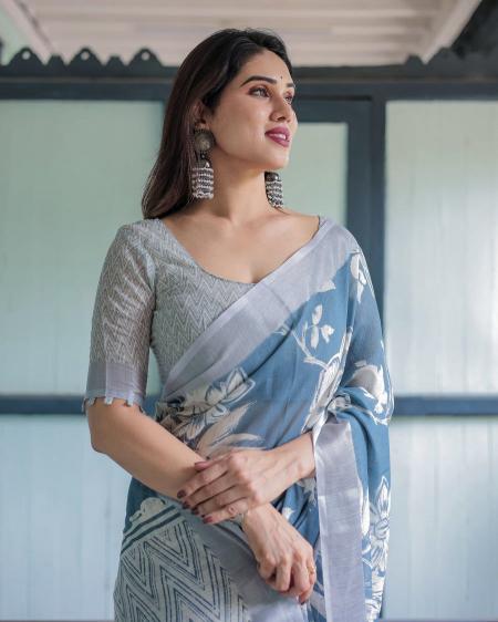 Dazira W - 359 catalog linen sarees in surat