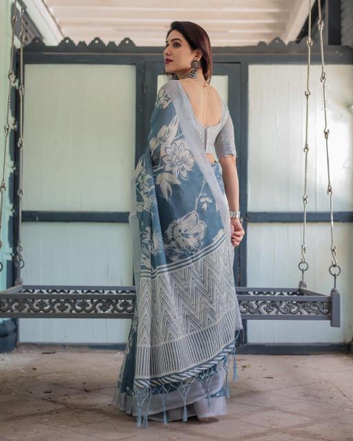 Dazira W - 359 catalog linen sarees in surat