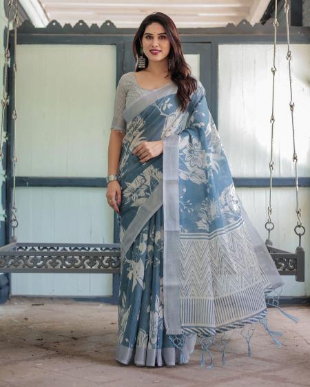 Dazira W - 359 catalog linen sarees in surat