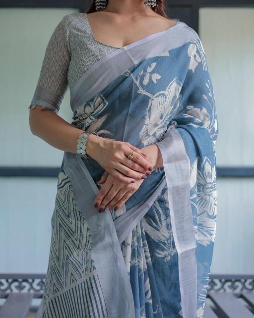 Dazira W - 359 catalog linen sarees in surat