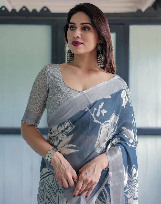 Dazira W - 359 catalog linen sarees in surat