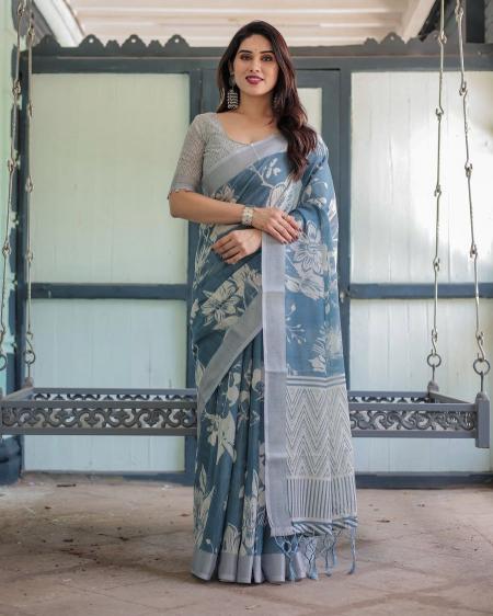 Dazira W - 359 catalog linen sarees in surat