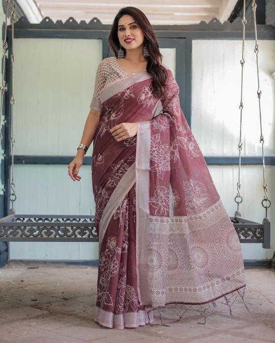 Dazira W - 360 catalog linen sarees wholesale surat