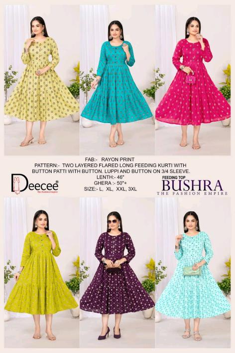 Deecee Bushra catalog maternity kurtis wholesale