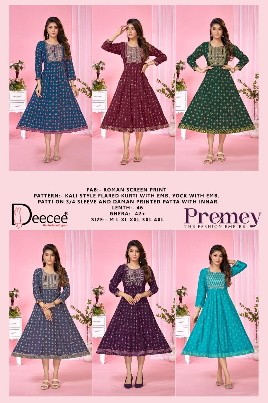 Deecee Premey catalog anarkali kurtis wholesale in chennai