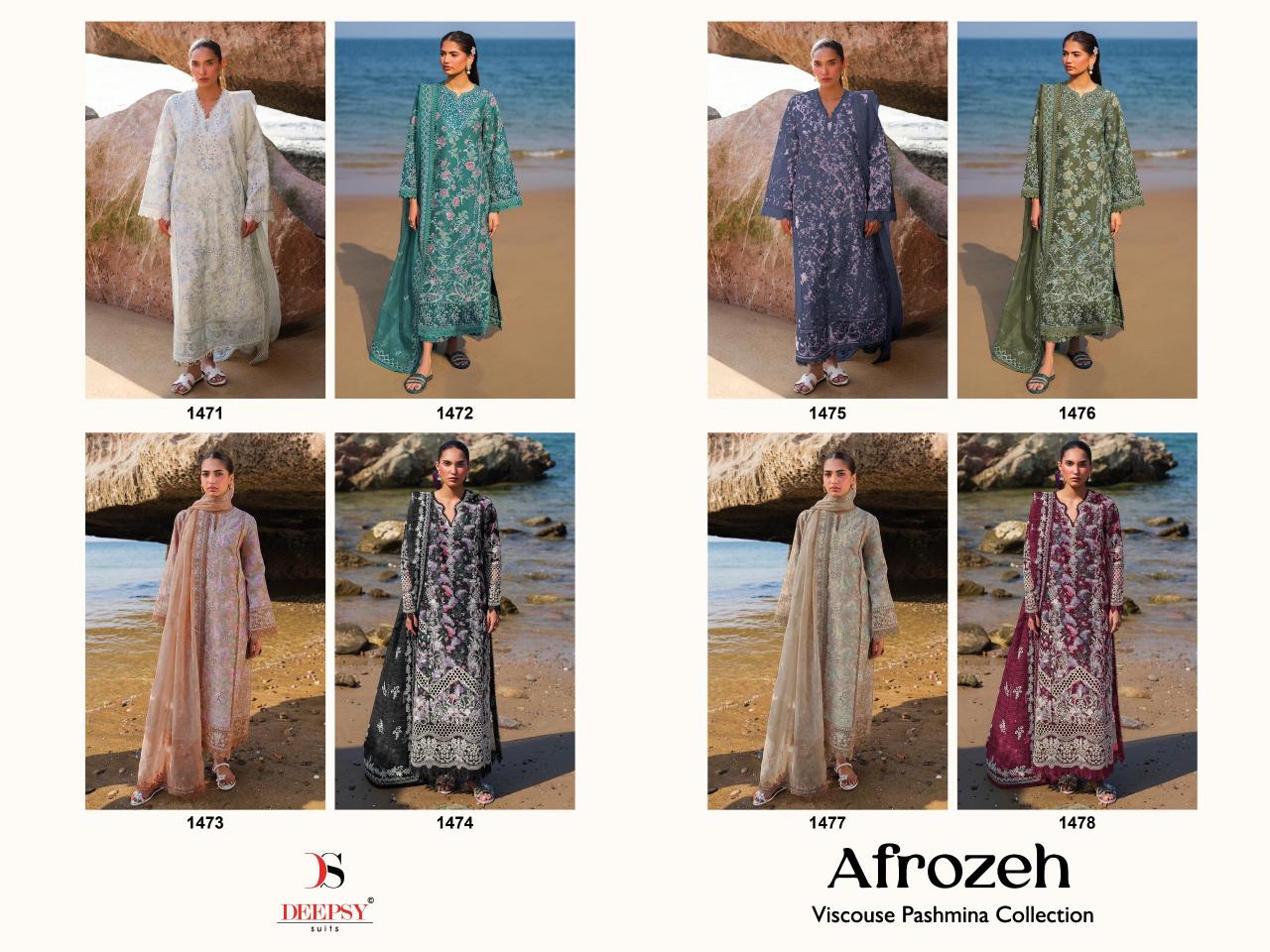 Deepsy Afrozeh Viscose Pashmina collection 25 catalog pakistani salwar suit wholesale