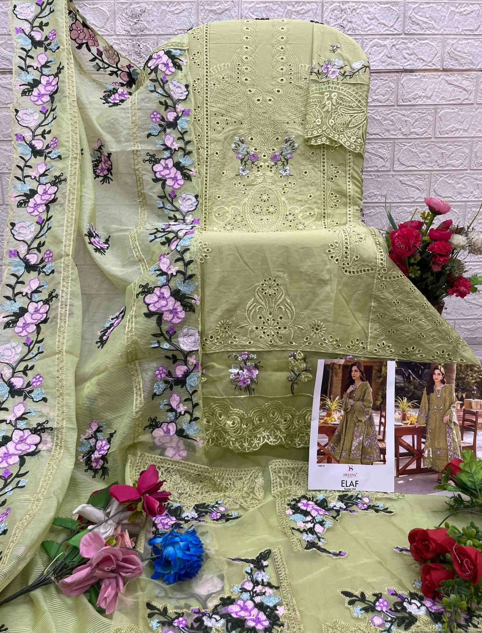 Deepsy Elaf Super Hit 1262 EFGH catalog pakistani suits wholesale in delhi