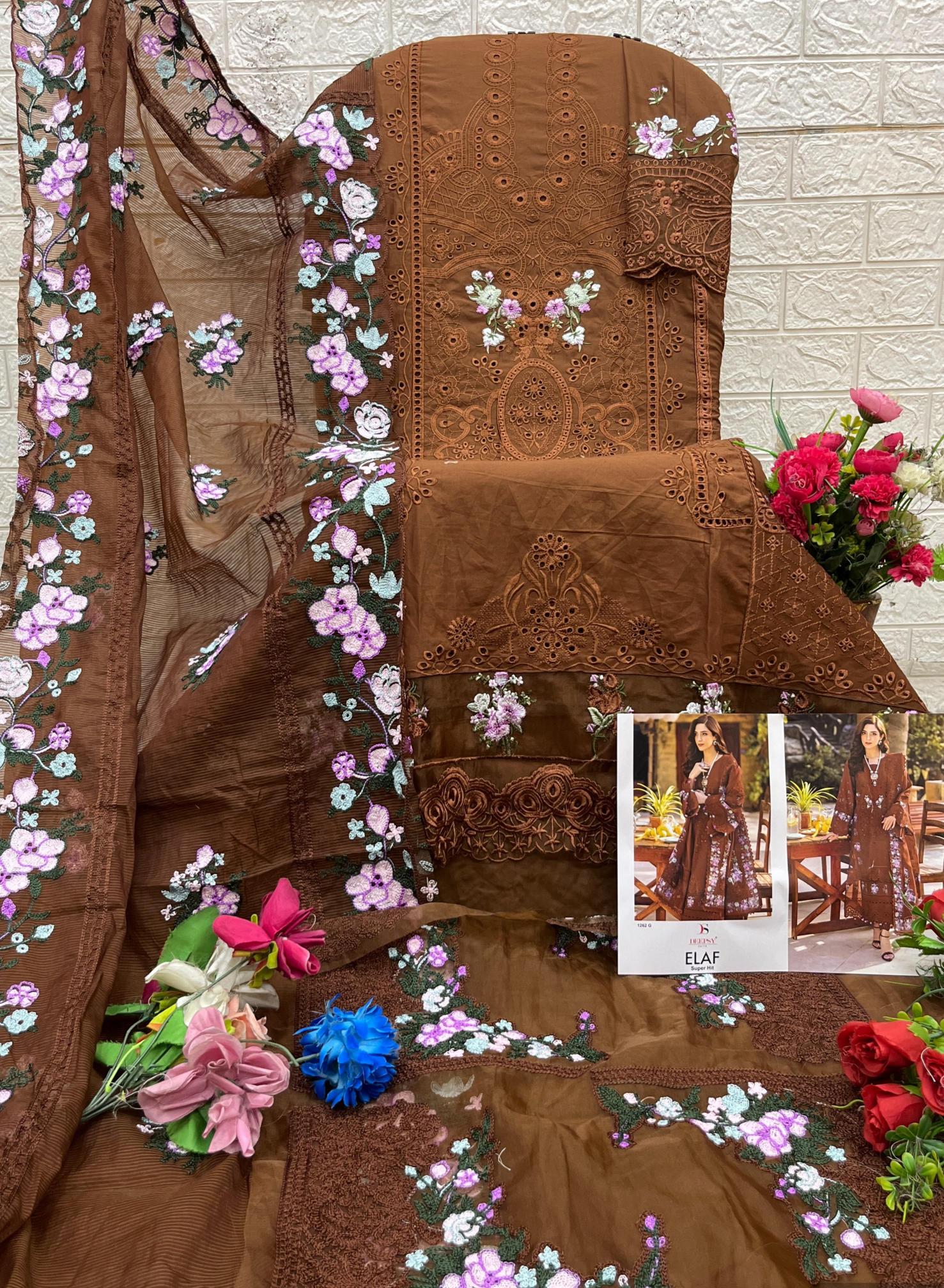 Deepsy Elaf Super Hit 1262 EFGH catalog pakistani suits wholesale in delhi
