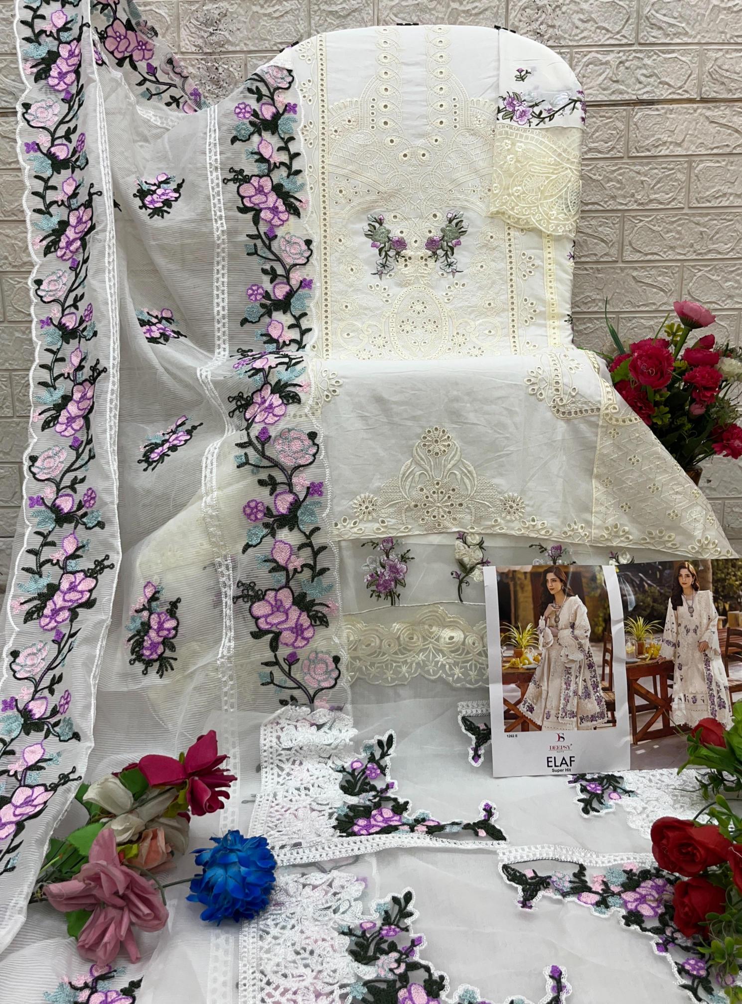 Deepsy Elaf Super Hit 1262 EFGH catalog pakistani suits wholesale in delhi