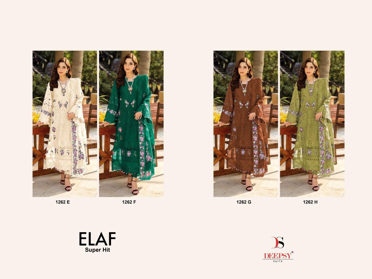Deepsy Elaf Super Hit 1262 EFGH catalog pakistani suits wholesale in delhi