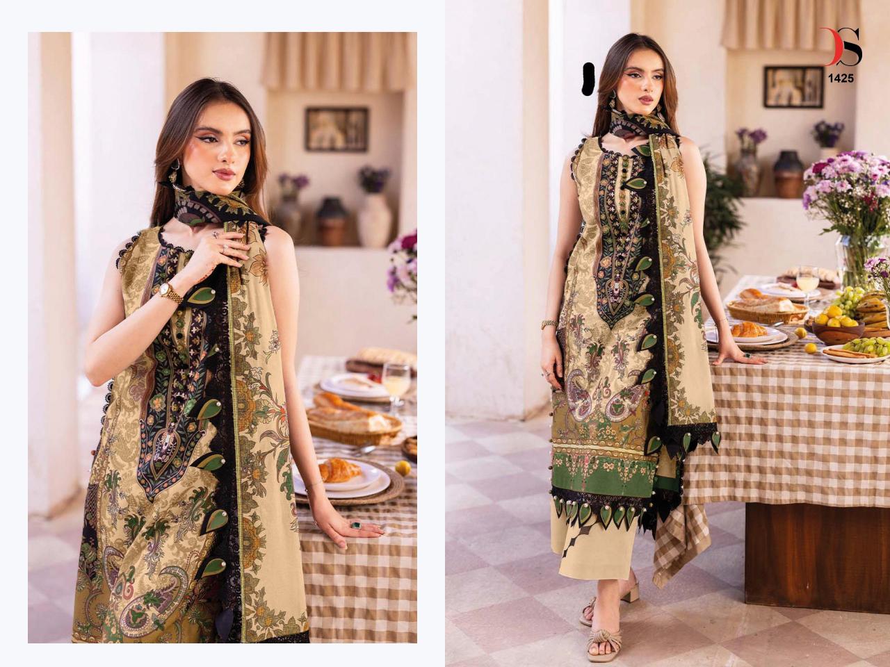 Deepsy Jade Bliss Lawn 25 Vol 3 catalog Chiffon Dupatta pakistani suits wholesaler