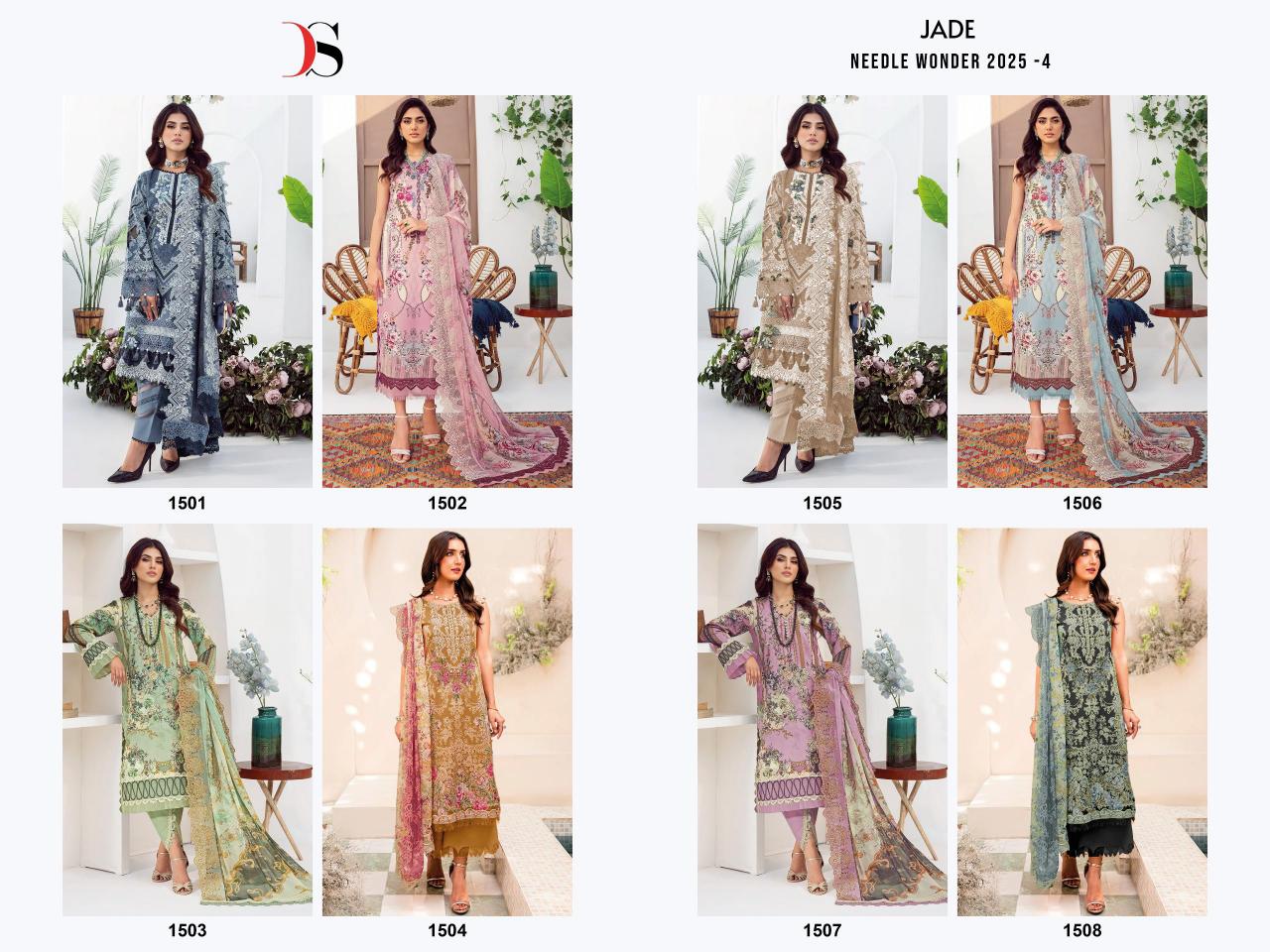 Deepsy Jade Needle Wonder 2025 Vol 4 Chiffon Dupatta catalog pakistani and indian suits wholesale