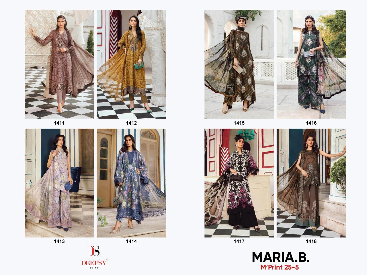 Deepsy Maria B MPrint 25 Vol 5 catalog Chiffon Dupatta online pakistani suits wholesale
