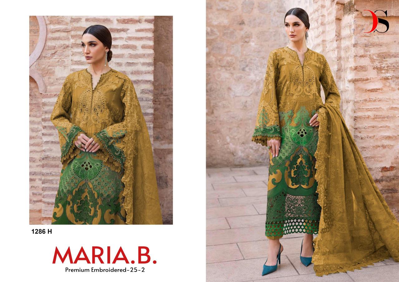 Deepsy Maria B Premium Embroidered 25 vol 2 D 1286 EFH catalog Chiffon Duppatta wholesale pakistani suits in delhi