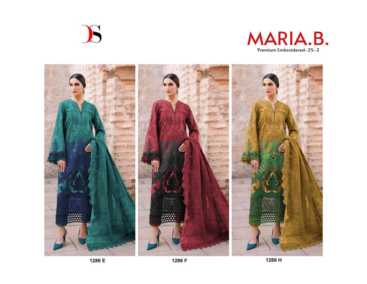 Deepsy Maria B Premium Embroidered 25 vol 2 D 1286 EFH catalog Cotton Duppatta pakistani suits wholesalers in mumbai