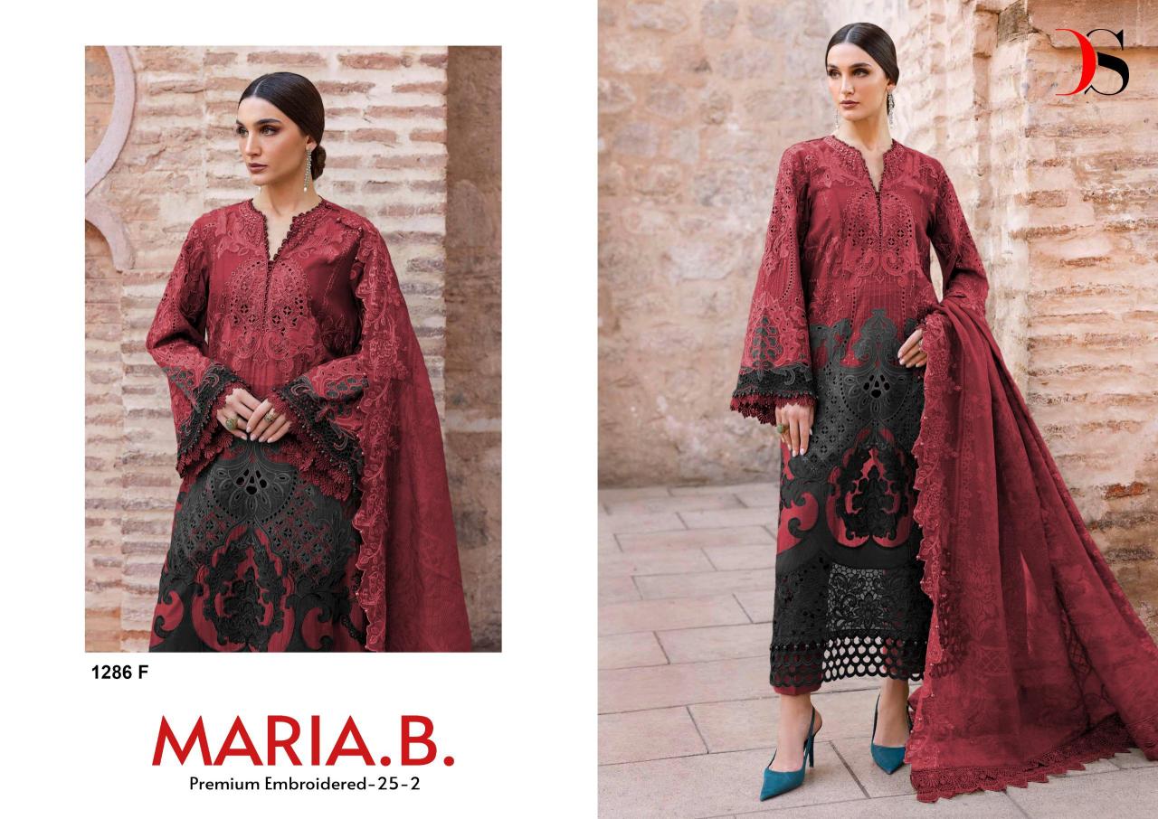 Deepsy Maria B Premium Embroidered 25 vol 2 D 1286 EFH catalog Cotton Duppatta pakistani suits wholesalers in mumbai
