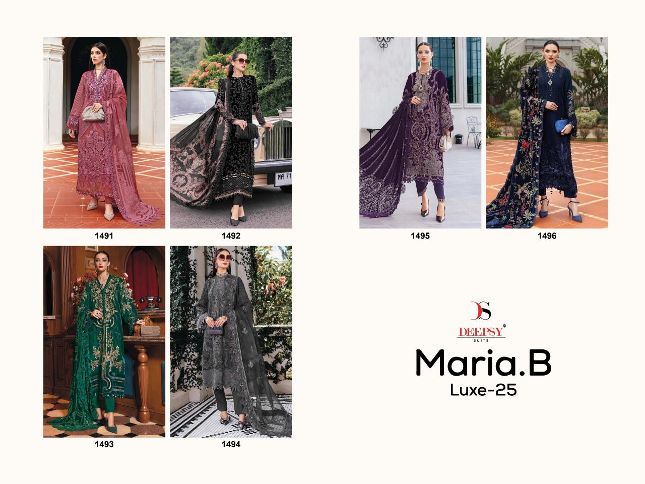 Deepsy MARIAB Luxe 25 catalog Chiffon Dupatta wholesale pakistani suits in pakistan
