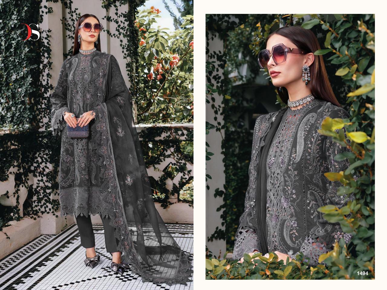 Deepsy MARIAB Luxe 25 catalog Chiffon Dupatta wholesale pakistani suits in pakistan