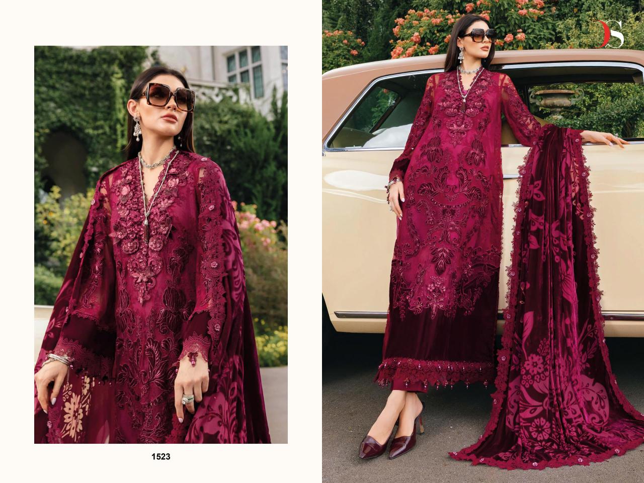 Deepsy Mariab Luxe 25 vol 2 catalog Chiffon Dupatta wholesale pakistani suits in sharjah