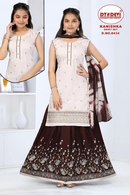 Dt Devi Kanishka 8434 catalog kanpur kids wear wholesaler