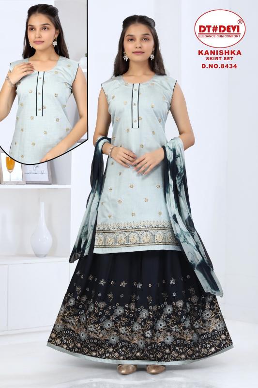 Dt Devi Kanishka 8434 catalog kanpur kids wear wholesaler