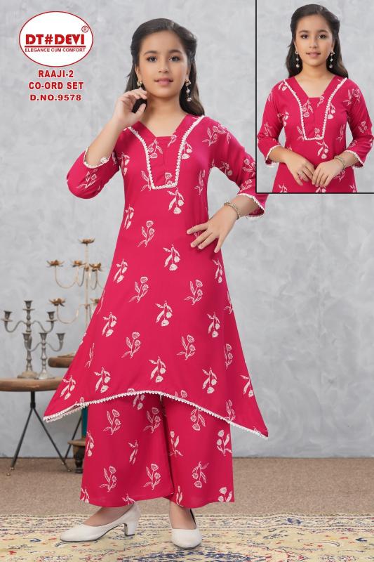 Dt Devi Raaji vol 2 9578 Catalog cheapest designer kids wear wholesaler in india