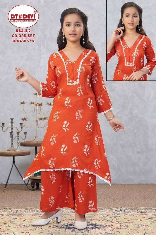 Dt Devi Raaji vol 2 9578 Catalog cheapest designer kids wear wholesaler in india
