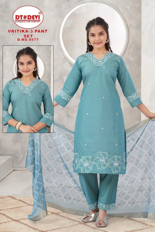 Dt Devi Vritika vol 3 9577 Catalog clothes wholesale kids wear ludhiana