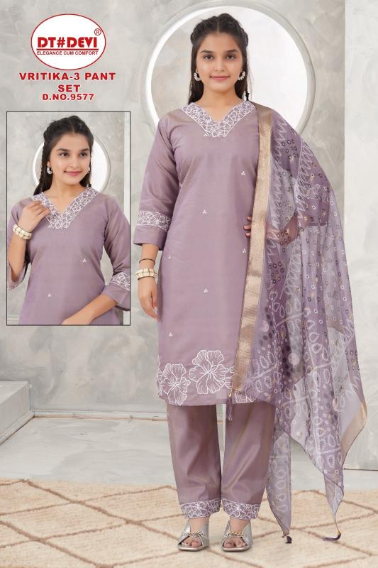 Dt Devi Vritika vol 3 9577 Catalog clothes wholesale kids wear ludhiana