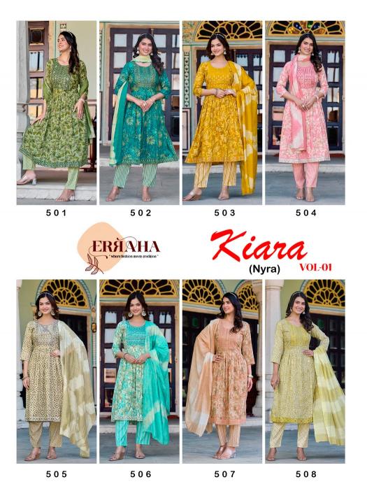 Erraha Kiara Vol-1 – Nyra Cut Kurti Pant With Dupatta - Wholesale Catalog