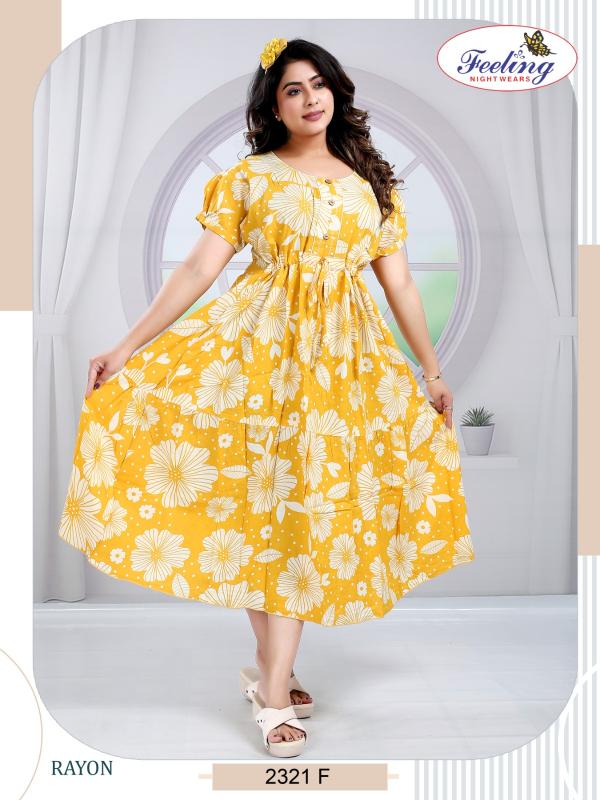 Feeling 2321 A to F catalog wholesale anarkali kurtis in surat