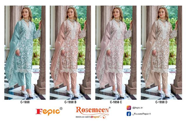 Fepic Rosemeen 1858 catalog pakistani suit wholesaler