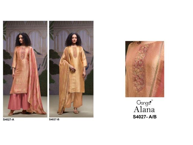 Ganga Alana 4027 catalog wholesale suppliers of salwar kameez in surat gujarat